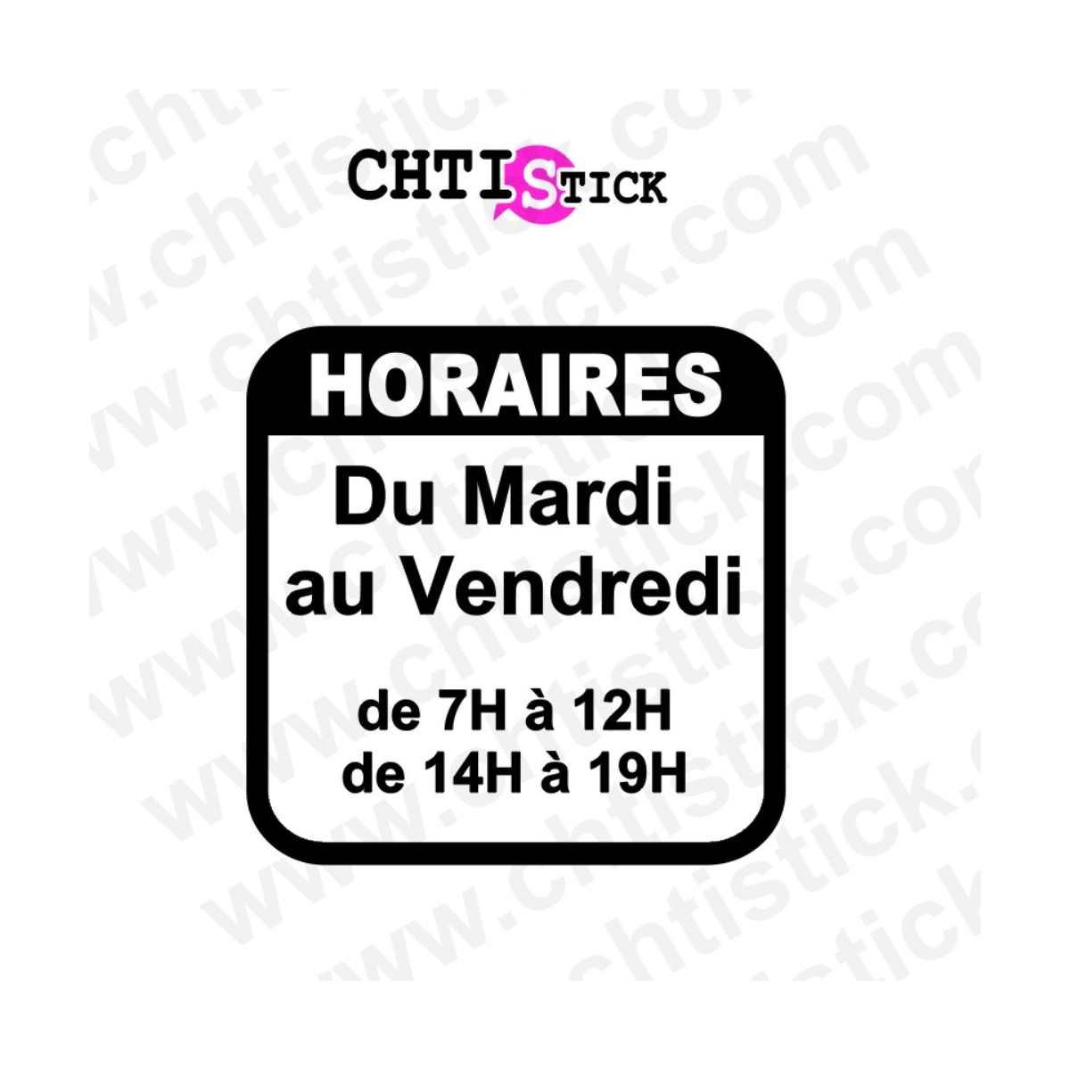 chtistick Stickers horaires magasin I vitrine