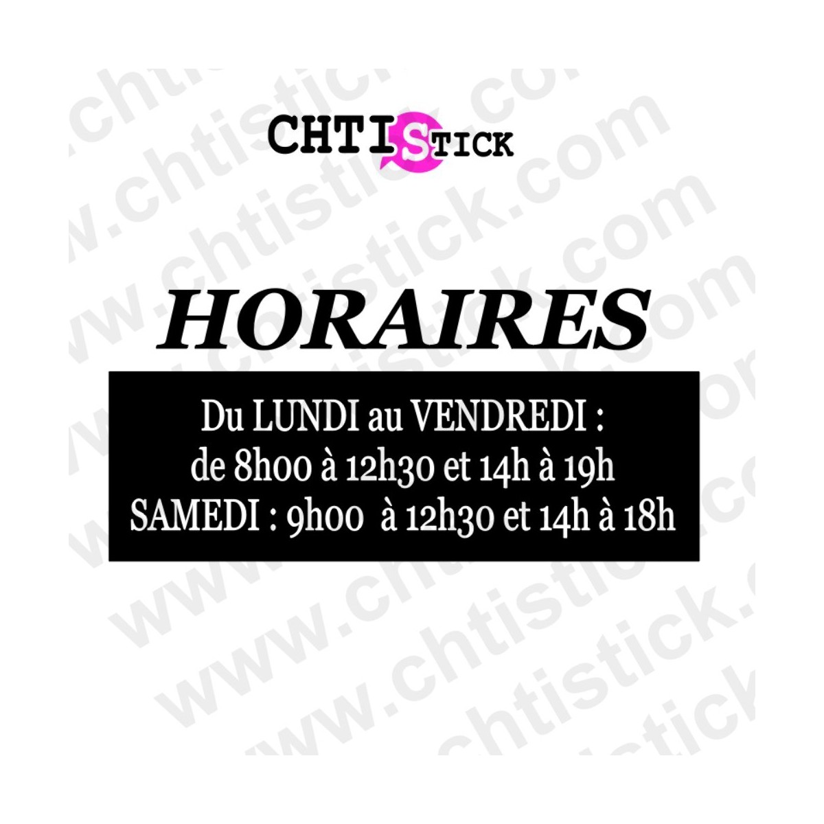 STICKER HORAIRES DE MAGASIN