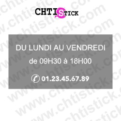 STICKER HORAIRES MAGASIN