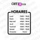 Horaires magasin adhésif