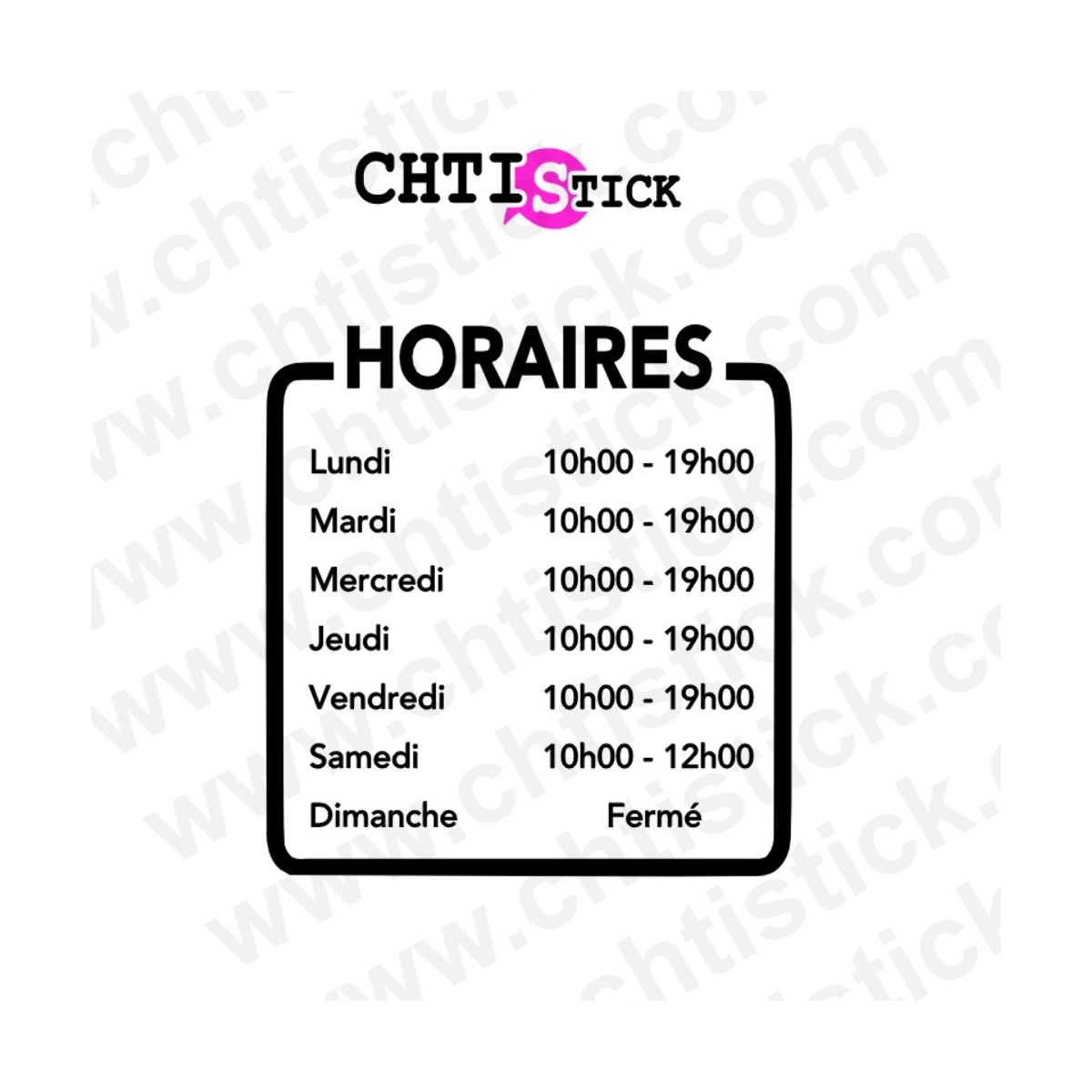 Horaires magasin adhésif