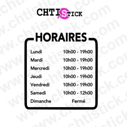 Horaires magasin adhésif