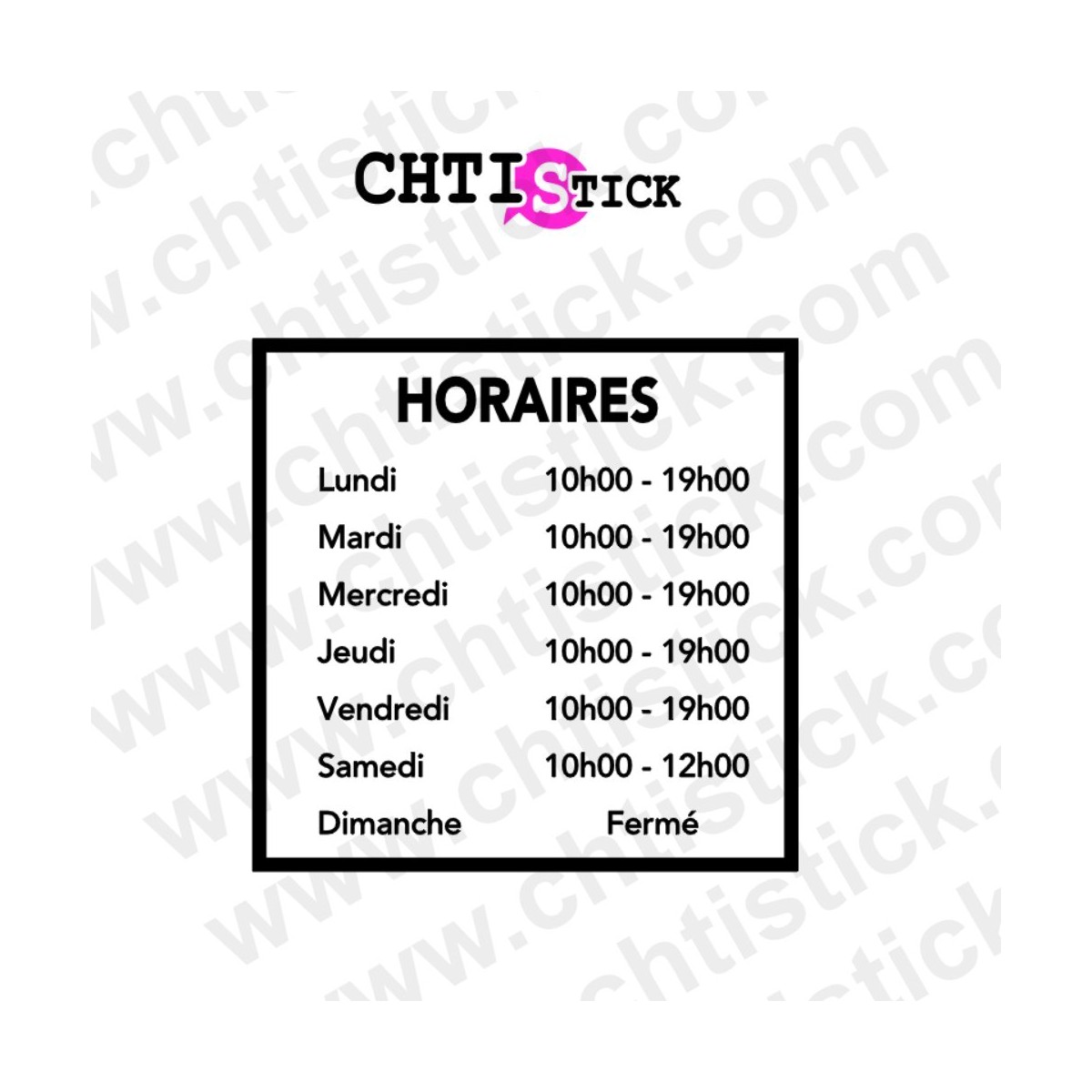 Horaires magasin autocollant