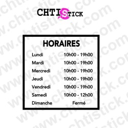 Horaires magasin autocollant
