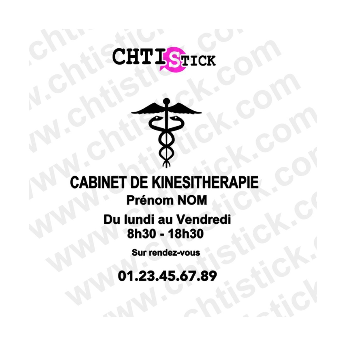 Stickers Horaires Kinésithérapeute