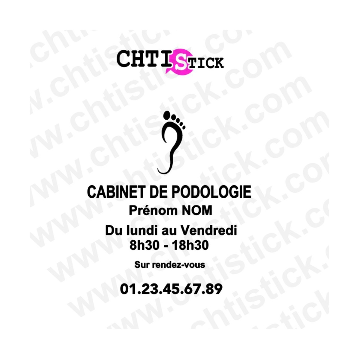 Stickers Horaires podologue