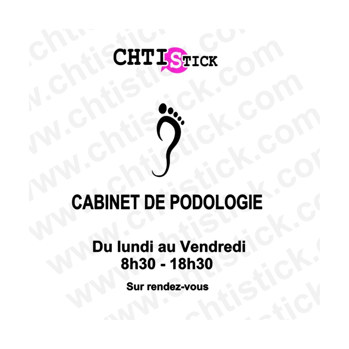 Horaires podologue autocollant