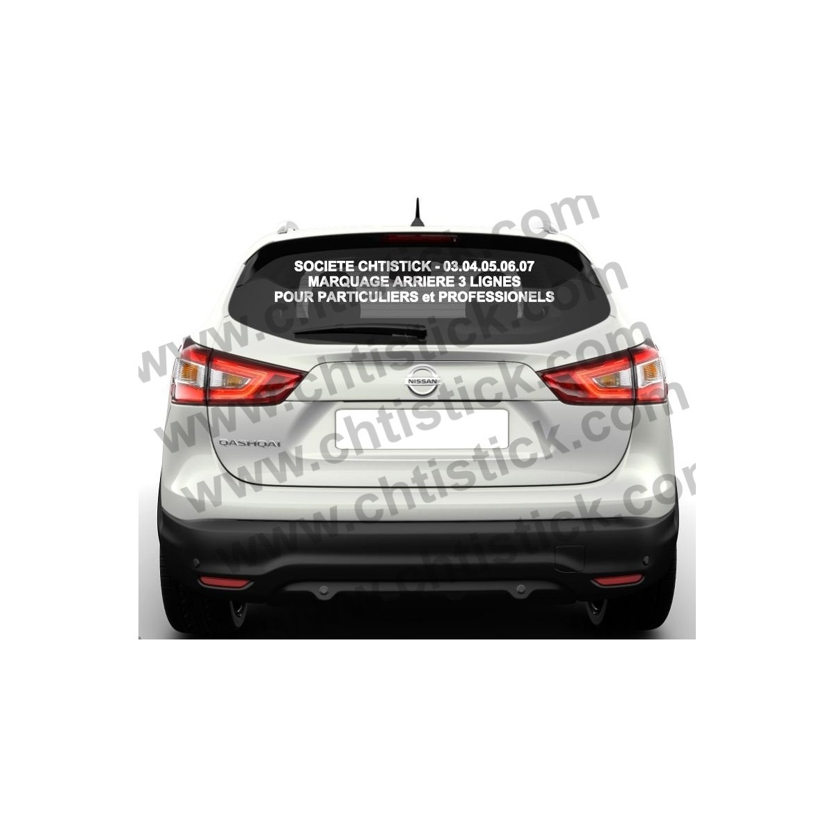 Autocollant publicitaire vitre arrière