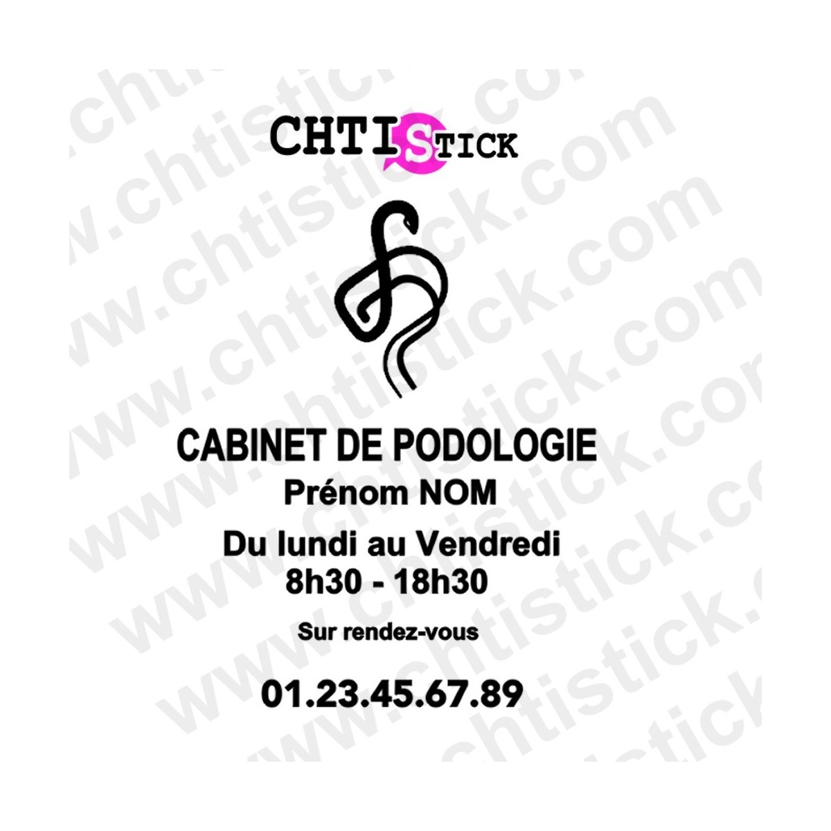Stickers Horaires podologue logo