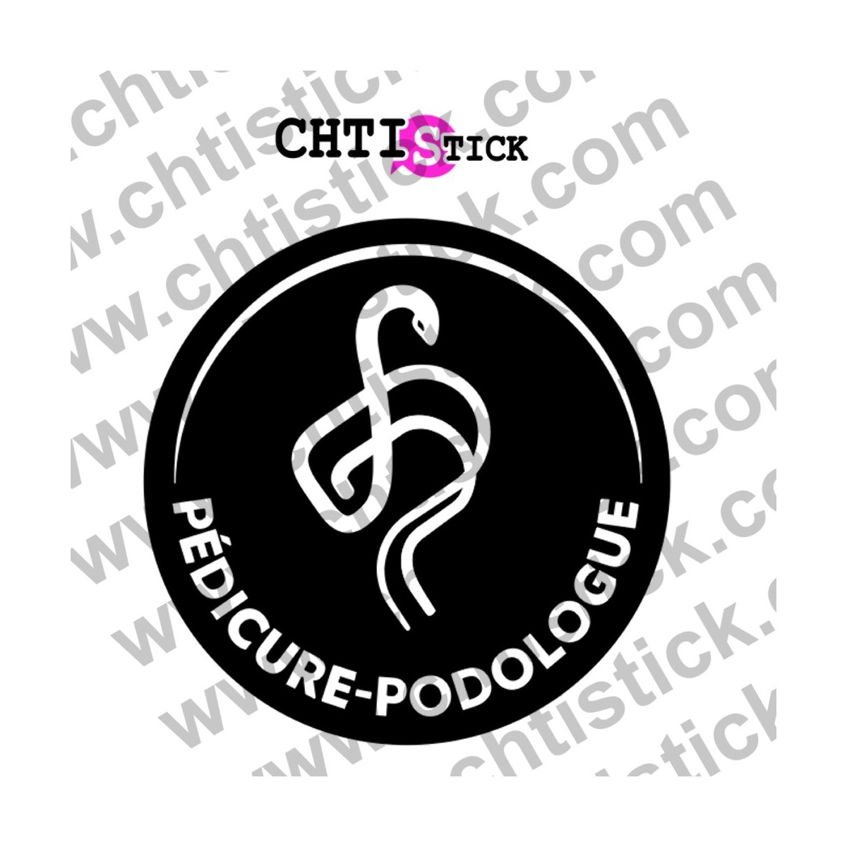 chtistick LOGO PODOLOGUE Noir blanc