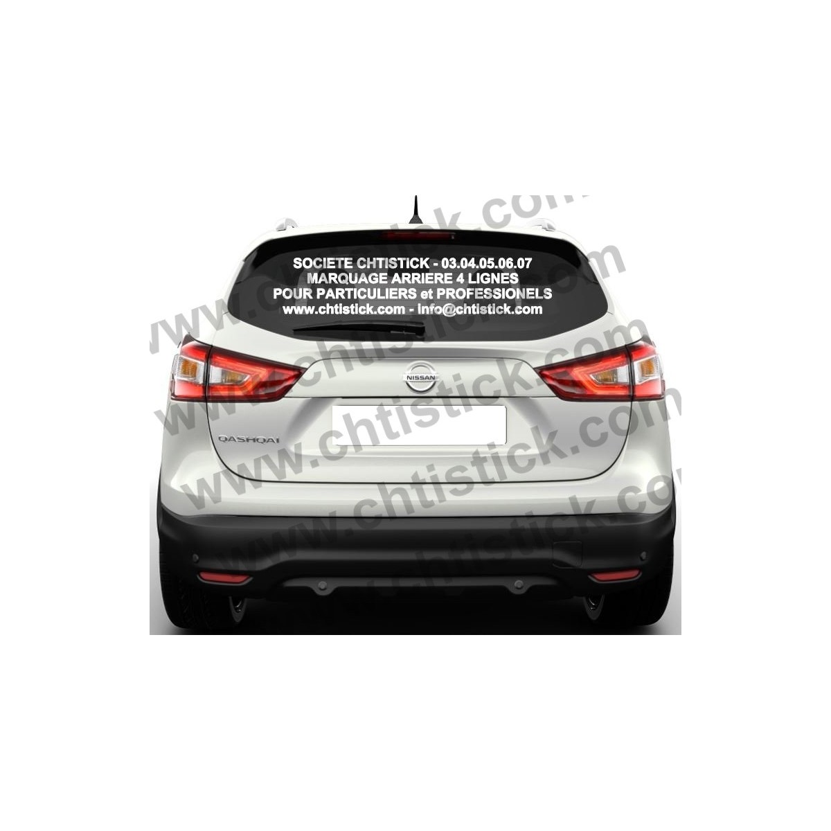 Autocollant publicitaire pare brise arrière