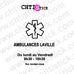 Horaires Ambulance autocollant