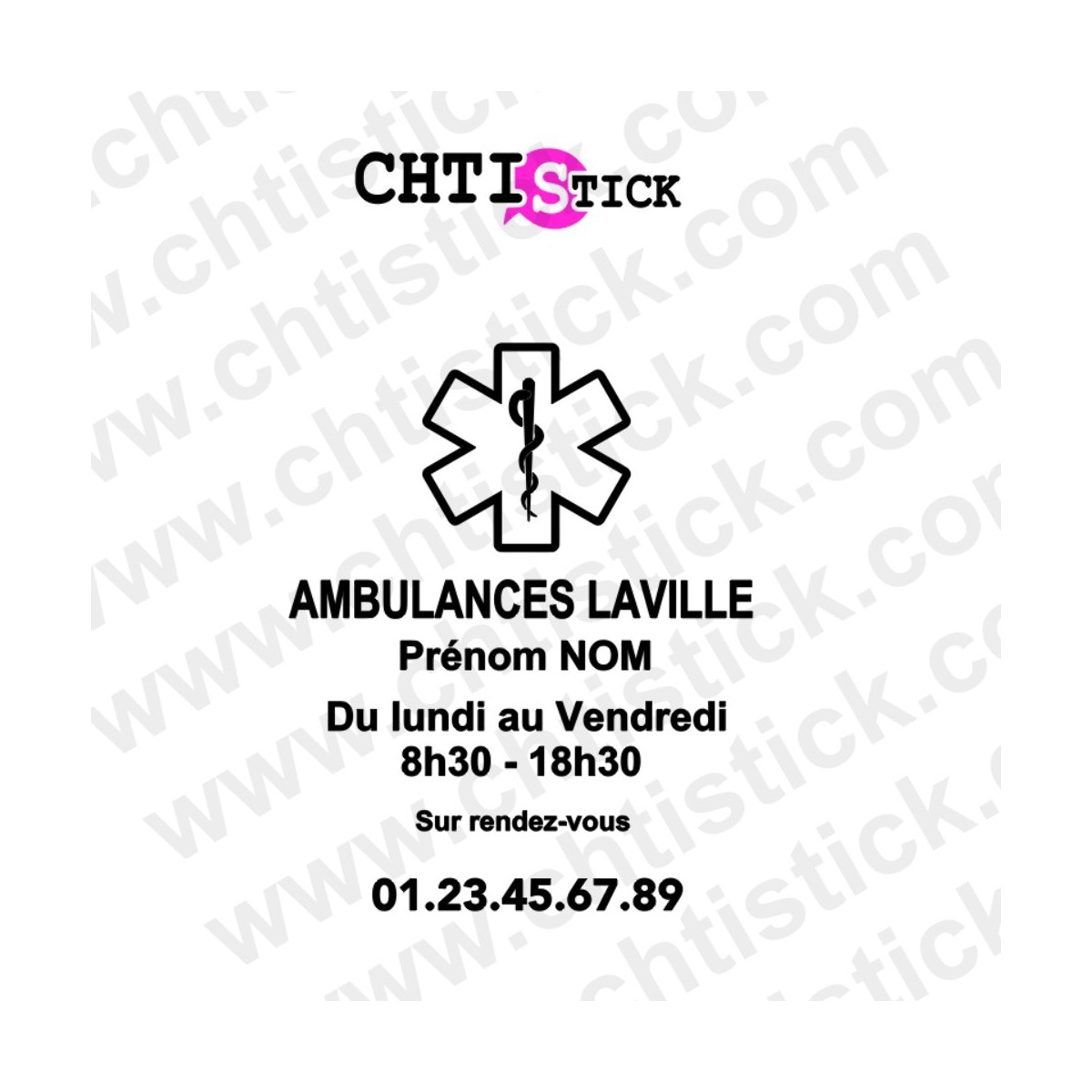 Stickers Horaires Ambulance