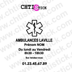 Stickers Horaires Ambulance