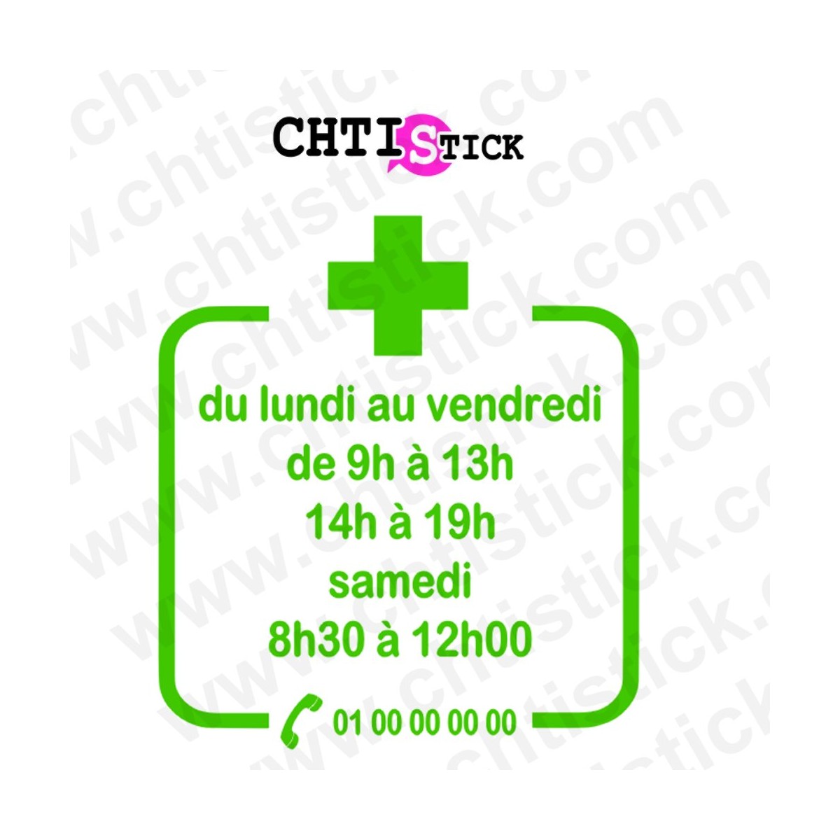 chtistick STICKER HORAIRES PHARMACIE