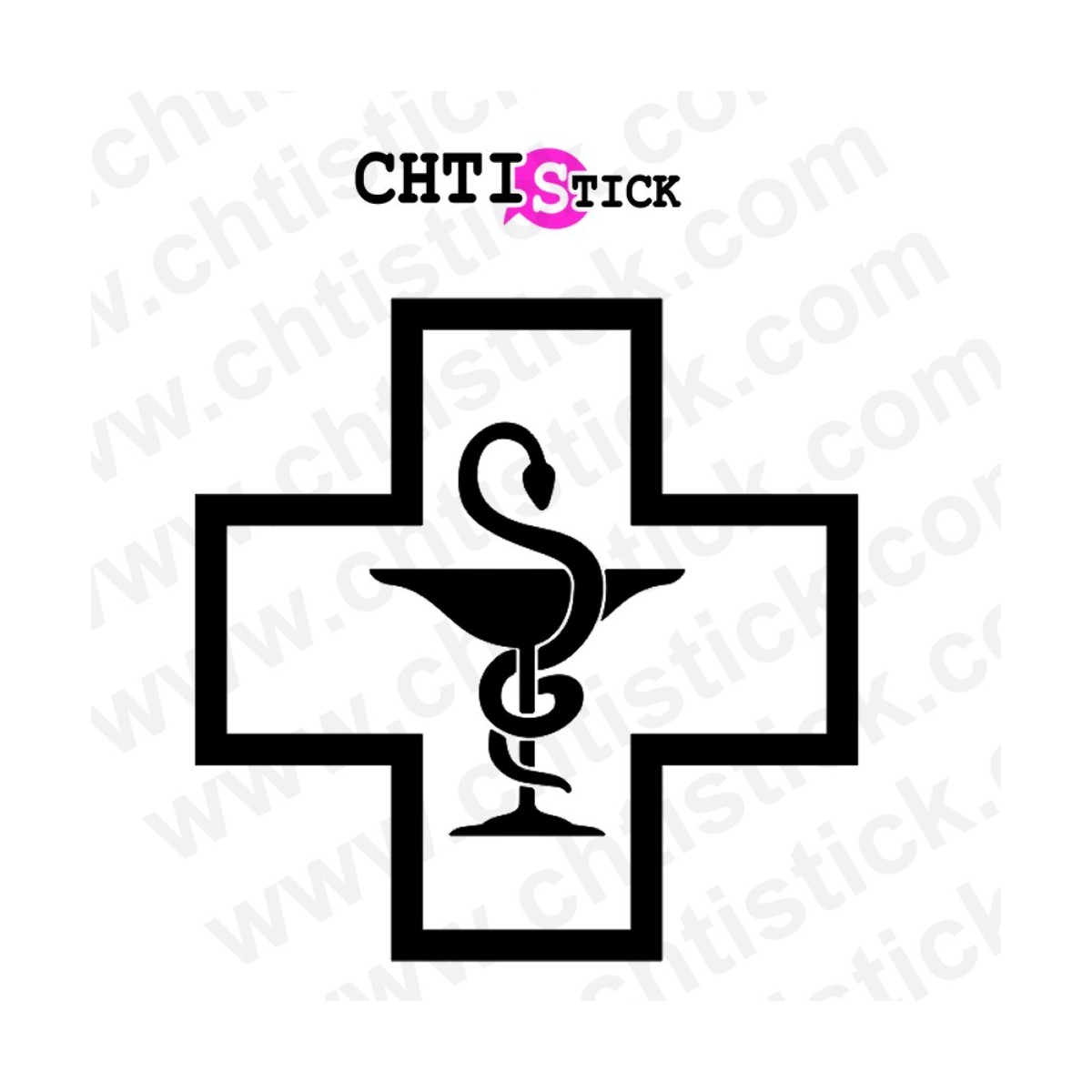 STICKERS CADUCÉE PHARMACIE CROIX
