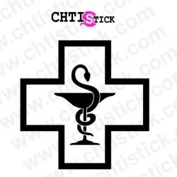 STICKERS CADUCÉE PHARMACIE CROIX