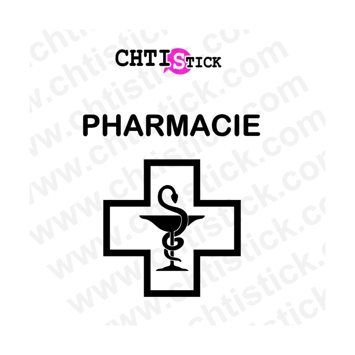 chtistick STICKERS CADUCÉE PHARMACIE CROIX