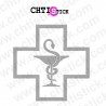 chtistick Autocollant caducée pharmacie dépoli