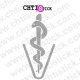 chtistick AUTOCOLLANT DEPOLI VETERINAIRE CADUCEE 