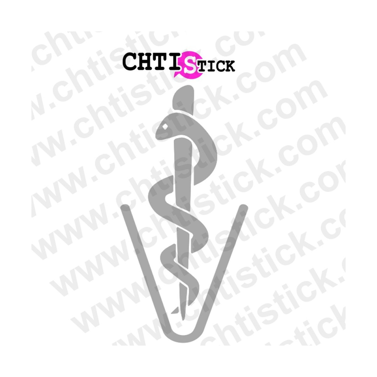 chtistick AUTOCOLLANT DEPOLI VETERINAIRE CADUCEE 