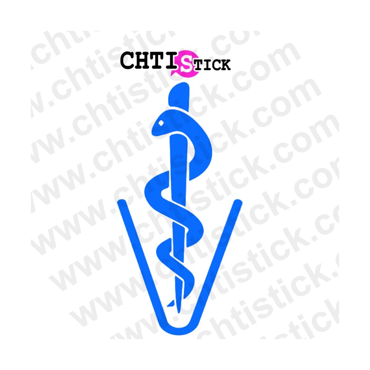 chtistick STICKER VETERINAIRE CADUCEE