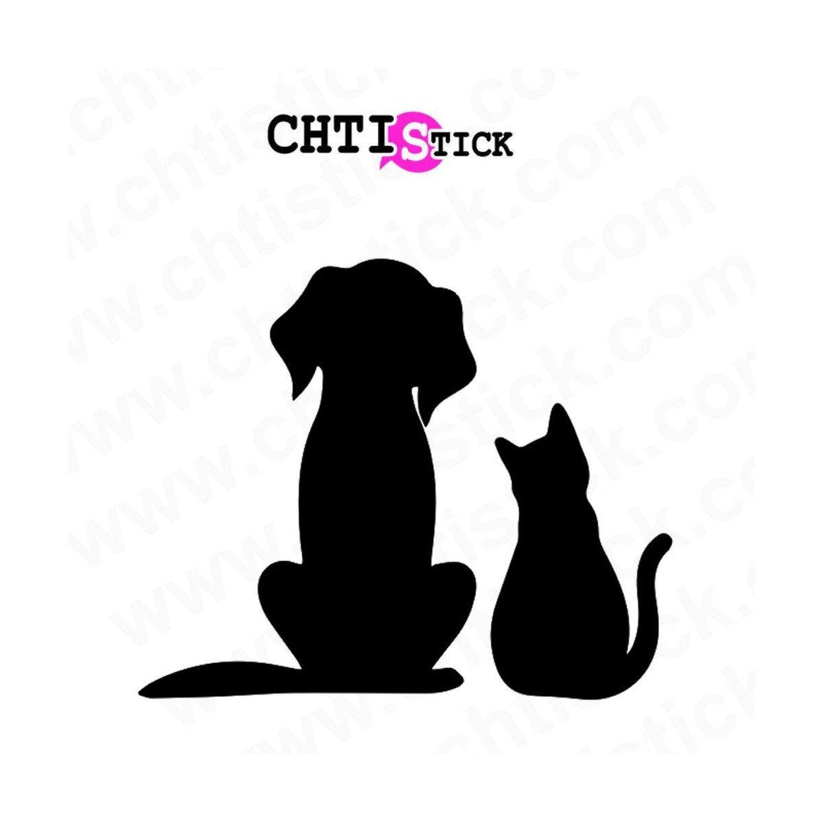 chtistick STICKER CHIEN CHAT DOS