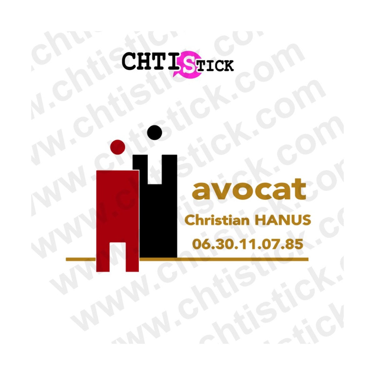 chtistick Sticker Logo Avocat personnalisable
