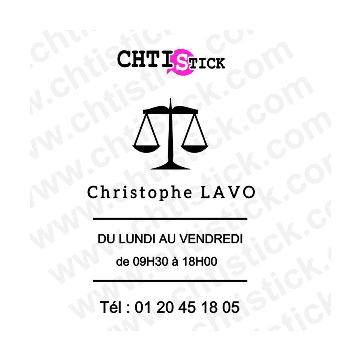Autocollant Horaires Avocat
