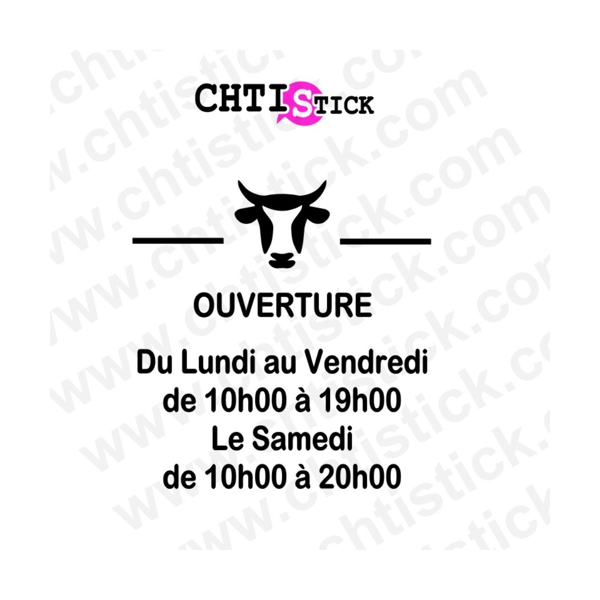 chtistick Autocollant horaires vitrine pour boucherie