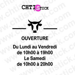 chtistick Autocollant horaires vitrine pour boucherie