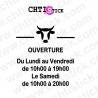 chtistick Autocollant horaires vitrine pour boucherie