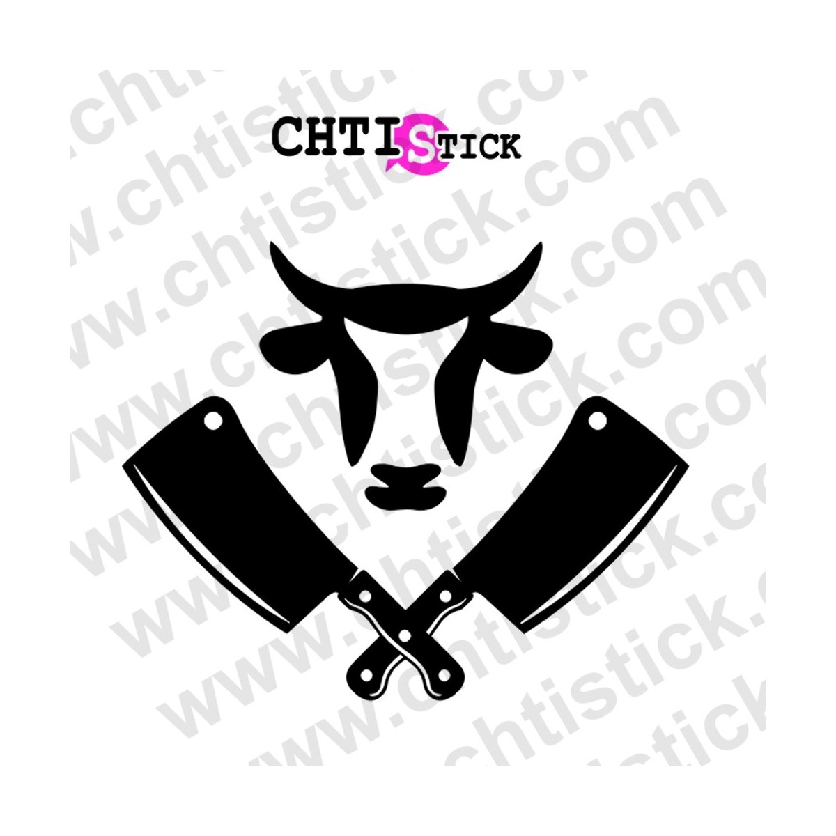 chtistick Autocollant logo Boucherie 