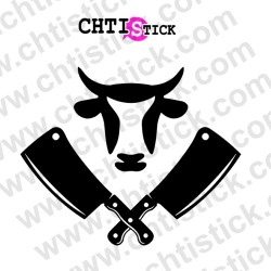 chtistick Autocollant logo Boucherie 
