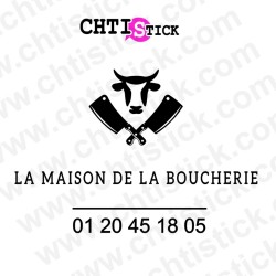 chtistick Autocollant logo Boucherie personnalisé