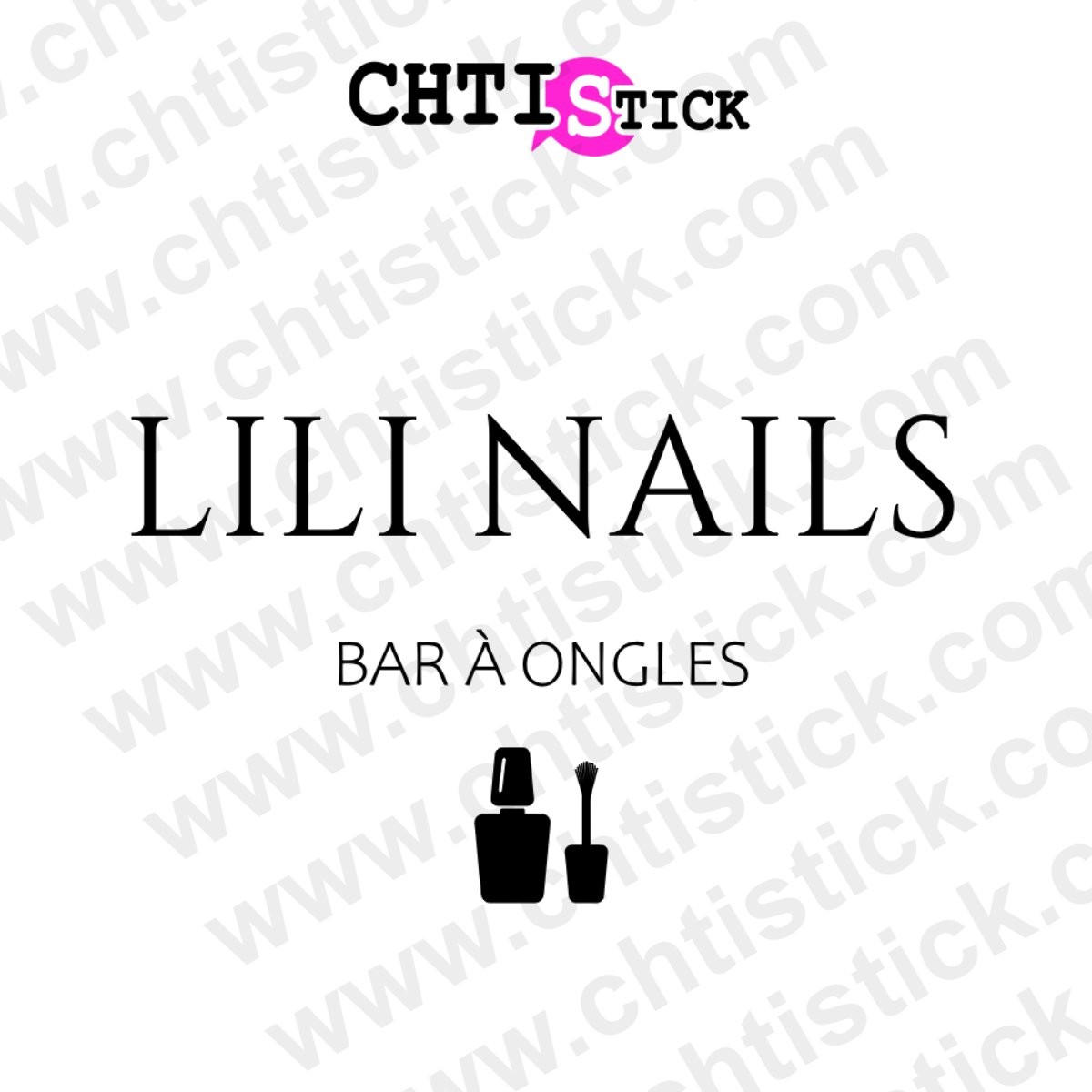 chtistick Autocollant bar à ongles logo
