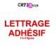 LETTRAGE ADHESIF DROIT 4 lignes 