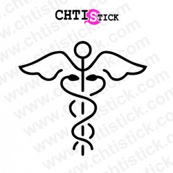 chtistick AUTOCOLLANT CADUCEE MEDICAL DES