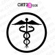 chtistick autocollant caducée
