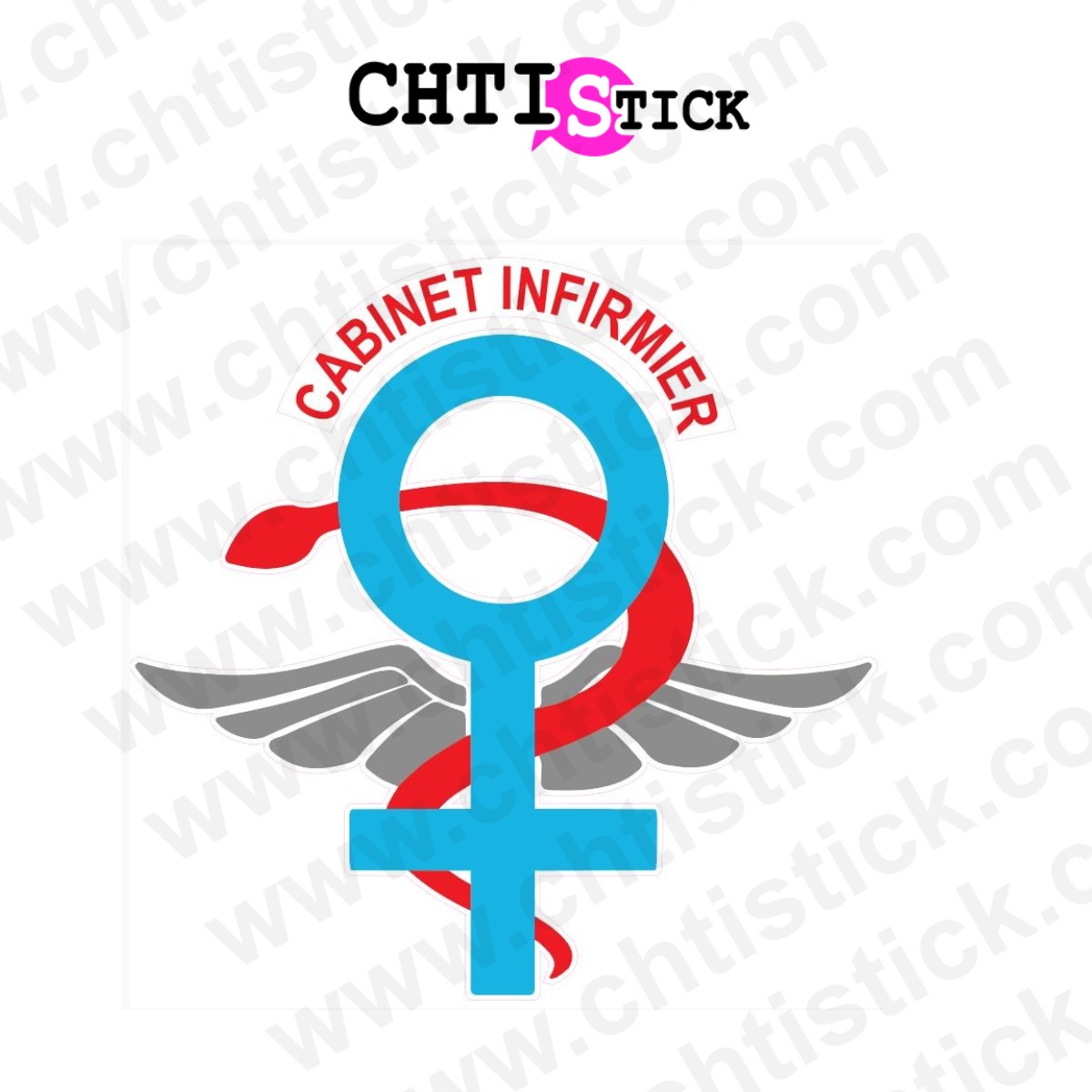 chtistick autocollant caducee