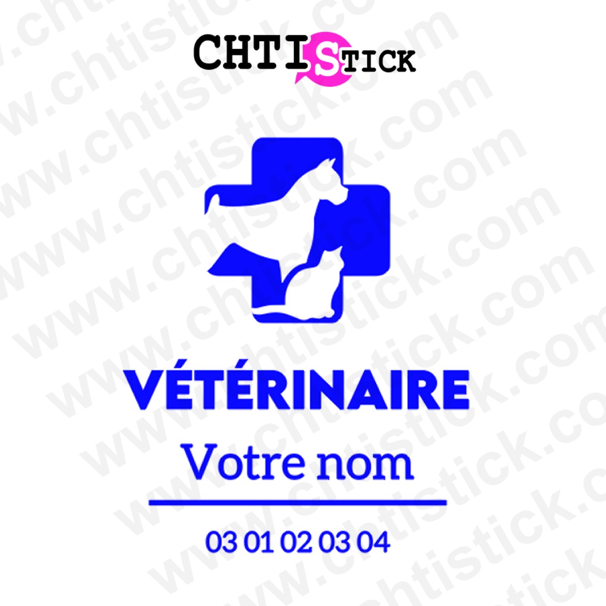 chtistick autocollant vétérinaire