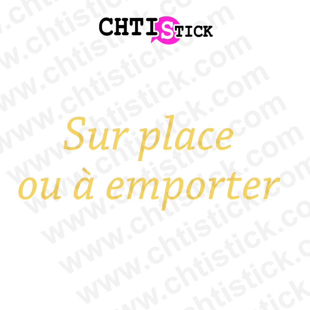 Autocollant sur place à emporter