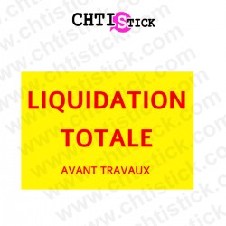 Sticker liquidation avant travaux