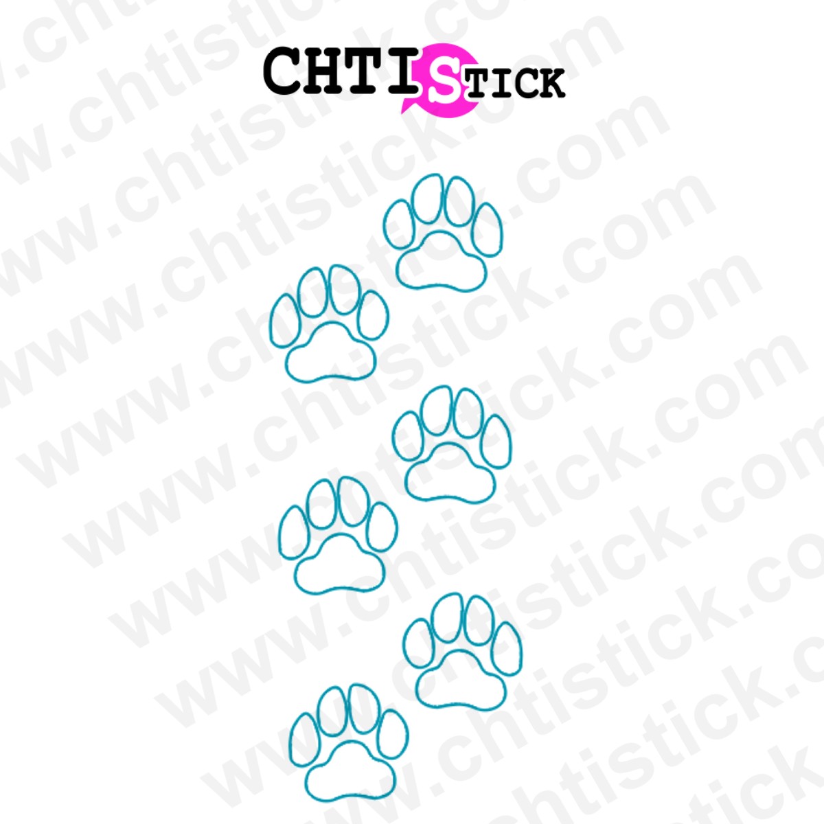 chtistick LOT 6 STICKERS PATTES CREUSEES