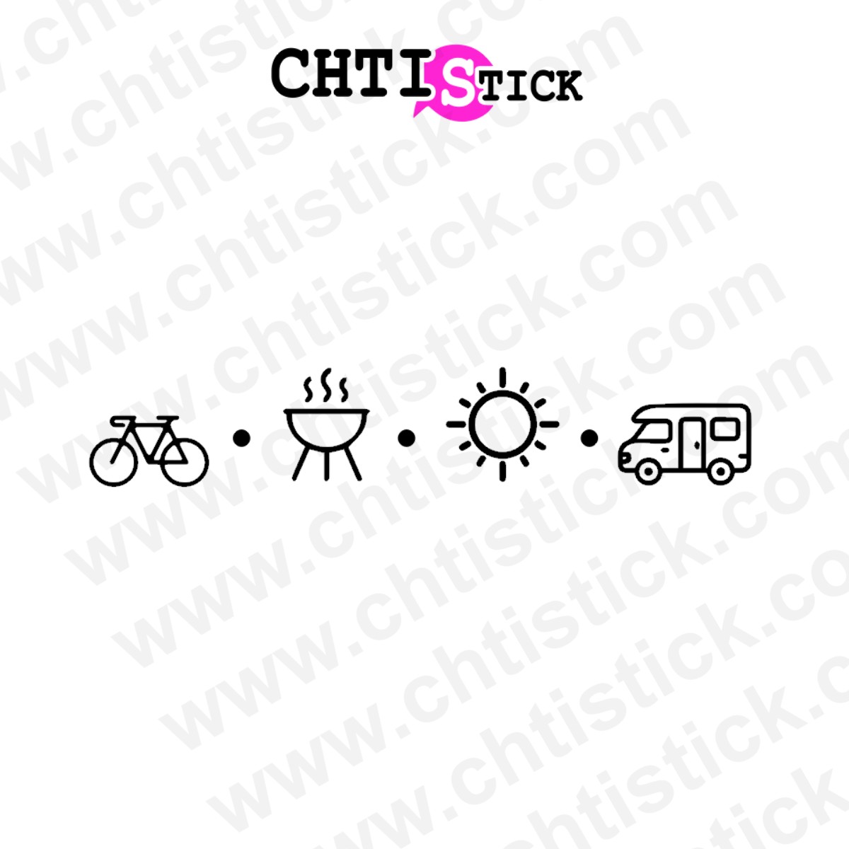chtistick Stickers camping car velo