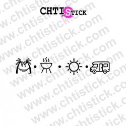 chtistick Stickers camping car barbecue