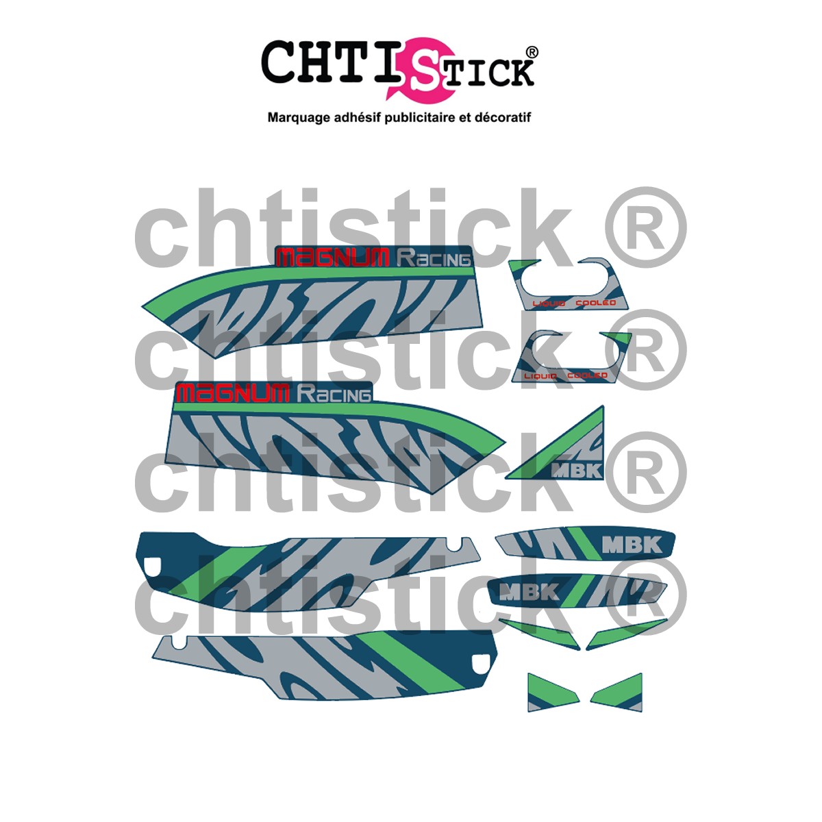 Kit Stickers MBK 51 MAGNUM PACIFIC BLUE