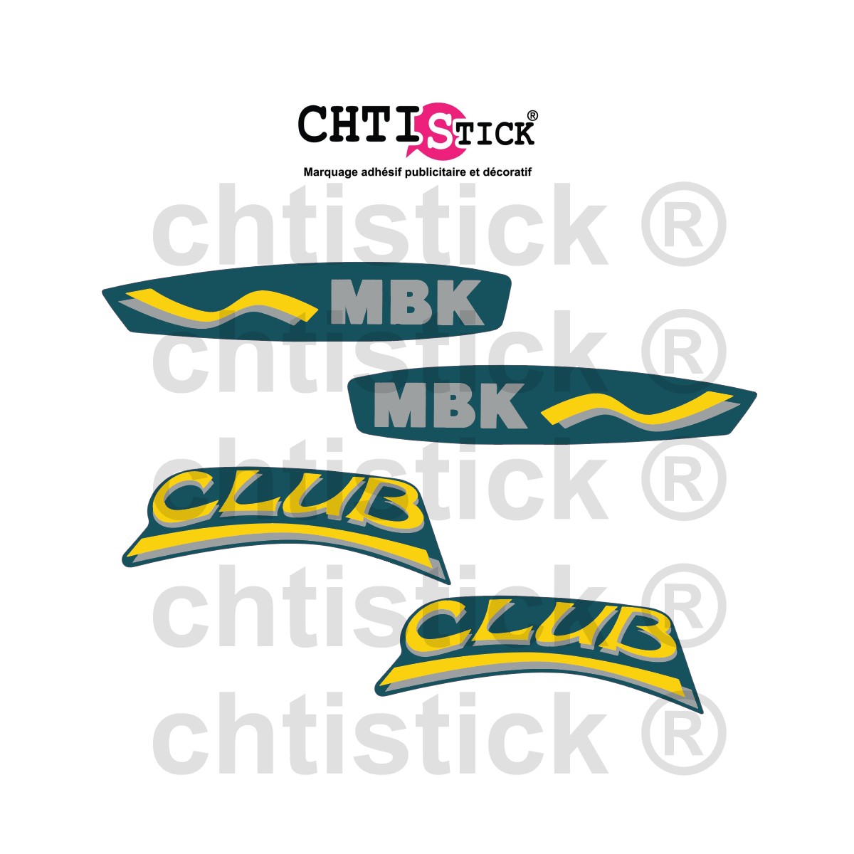 Kit Stickers MBK 51 CLUB Vert