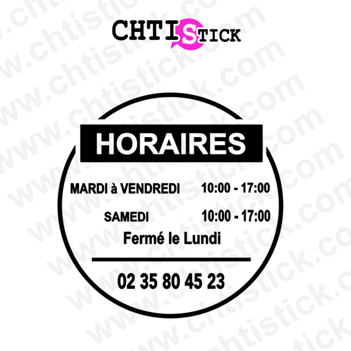 chtistick Horaires vitrine rond