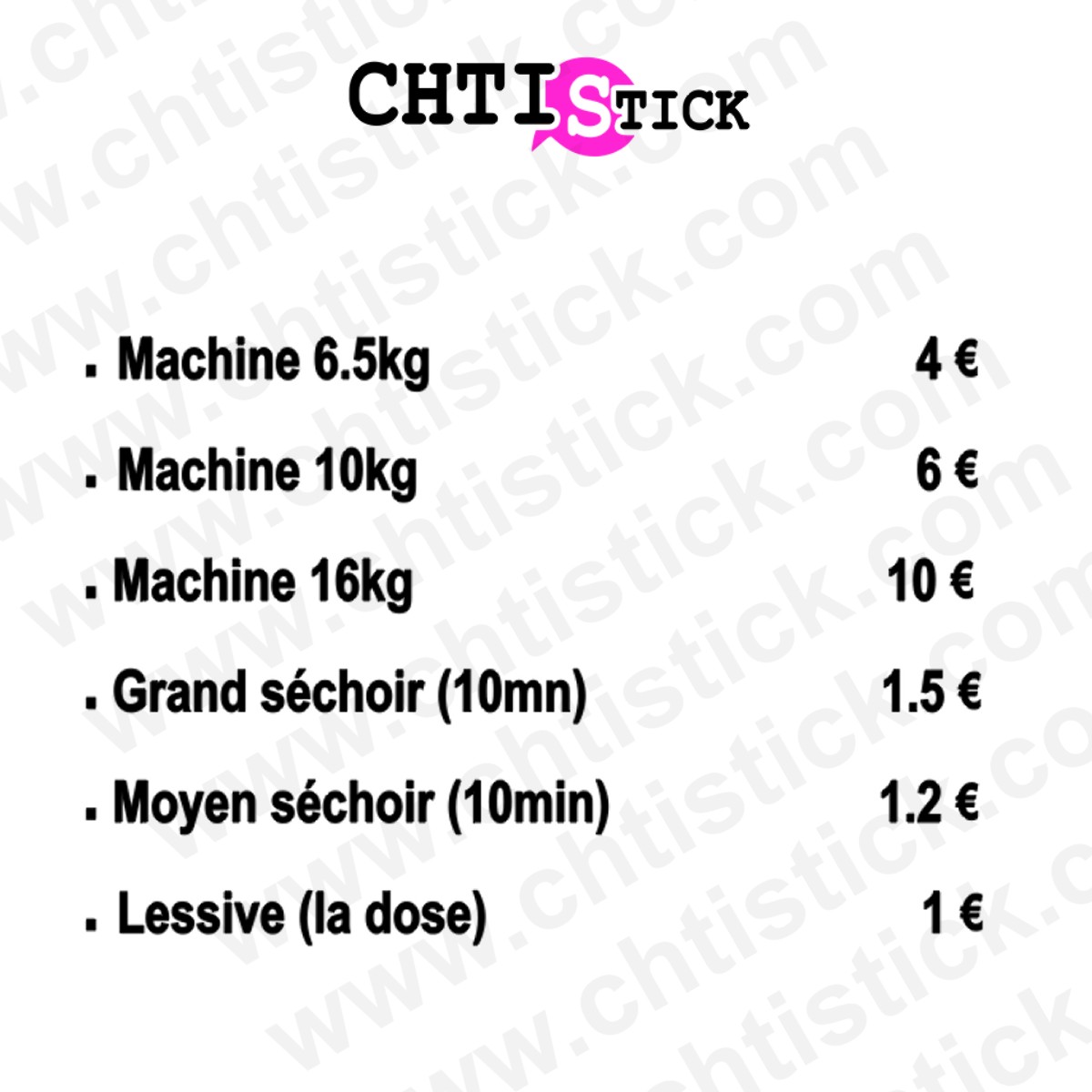 chtistick Autollant tarifs laverie